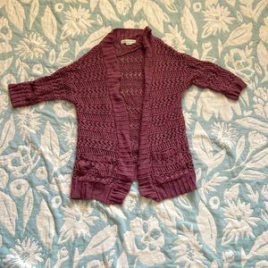 Sz Small Staring At Stars Urban Outfitters Pink Mauve Open Knit Cardigan Sweater